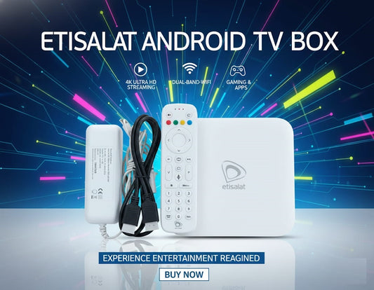Imported Etisalat Smart Android TV Box – 4K True Quality for Any LED TV